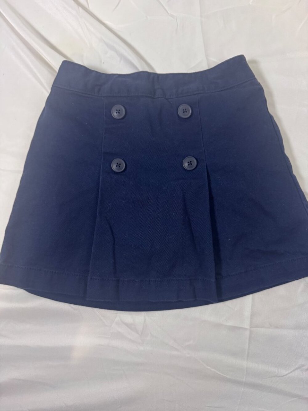 Old Navy Girls Navy Sailor-Style Stretch Skirt, w/shorts, Blue Sz M